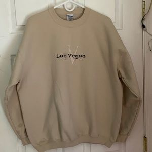 Tan Las Vegas  Gildan Crewneck Hoodie